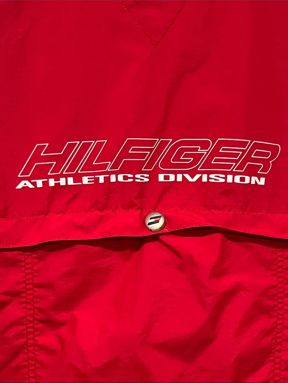 Vintage Tommy Hilfiger Red Lightweight Track Jacket with White Trim Size Large